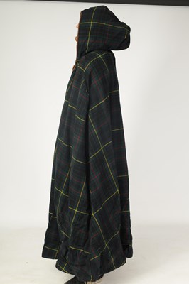 Lot 521 - A SCOTTISH TARTAN HOODED CLOAK