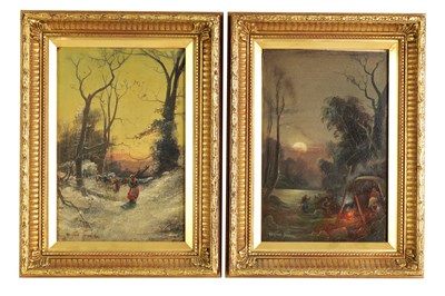 Lot 776 - WILFRED JENKINS. A PAIR OF LATE 19TH CENTURY OILS ON BOARD