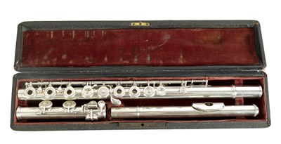 Lot 648 - AN EARLY SOLID SILVER FLUTE BY LOUIS LOT OF PARIS NO. 936