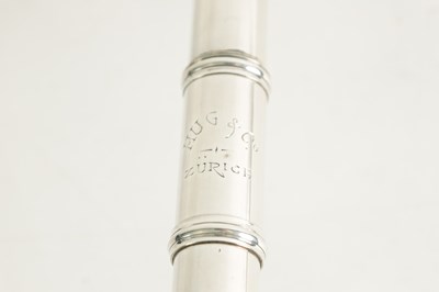 Lot 648 - A SWISS SILVER-PLATED FLUTE BY HUG & CO. ZURICH