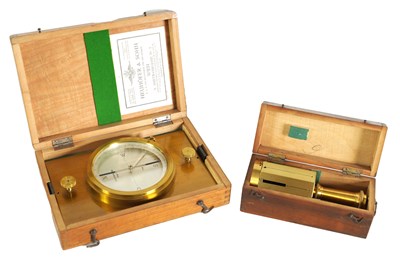 Lot 518 - A CASED LACQUERED BRASS SURVEYORS COMPASS BY NEUHOFER & SOHN