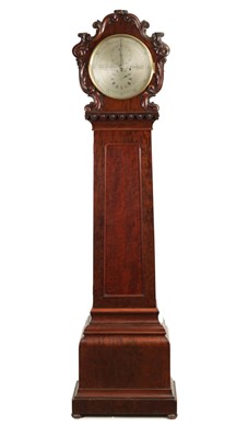 Lot 830 - JOHN STODDART LONDON AN EARLY 19TH CENTURY SILVERED DIAL FLAMED MAHOGANY REGULATOR LONGCASE CLOCK