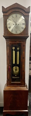 Lot 731 - WILLIAM MEREDITH, MERTHYR. A 19TH CENTURY SILVERED DIAL DOMESTIC REGULATOR CLOCK