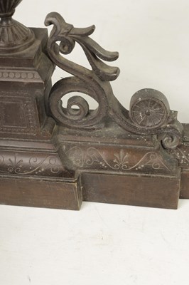 Lot 424 - A 19TH CENTURY FRENCH BRONZE ADJUSTABLE HEARTH FENDER