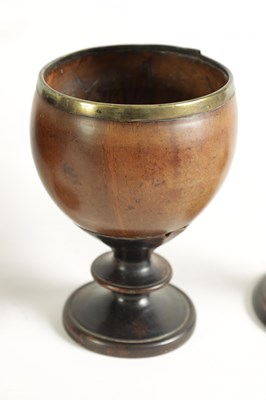 Lot 1139 - A COLLECTION OF SIX LATE 18TH CENTURY CARVED COCONUT AND TREEN WARE CUPS