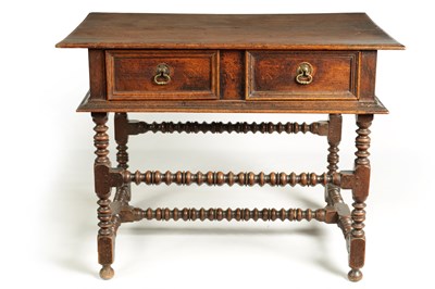 Lot 961 - A GOOD WILLIAM AND MARY JOINED OAK SIDE TABLE