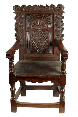 Lot 983 - A LATE 17TH CENTURY JOINED OAK WESTMORLAND WAINSCOT CHAIR