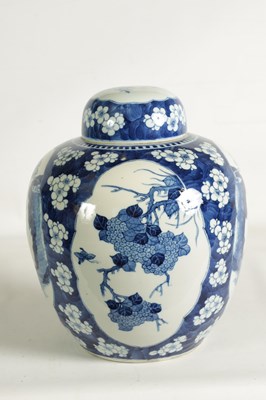 Lot 138 - A GOOD 19TH-CENTURY CHINESE BLUE AND WHITE GINGER JAR AND COVER OF LARGE SIZE
