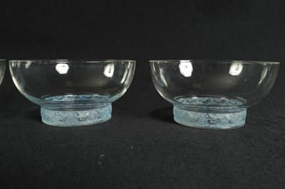 Lot 12 - A SET OF SIX LALIQUE FOOTED BOWLS