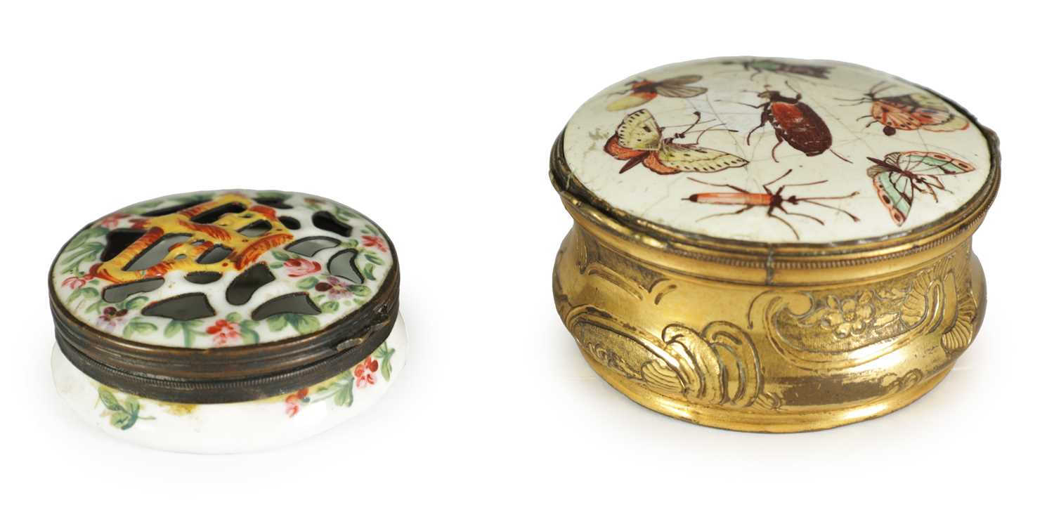 Lot 594 - A 19TH CENTURY FRENCH ENAMEL PATCH BOX