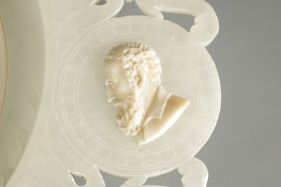 Lot 623 - A 19TH CENTURY ‘GRAND TOUR’ ALABASTER CAMEO PORTRAIT PLAQUE