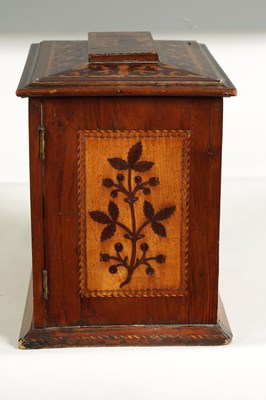 Lot 882 - A GOOD 19TH CENTURY KILLARNEY WARE YEW WOOD SEWING CABINET