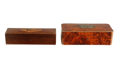 Lot 921 - A 19TH CENTURY ROSEWOOD  AND TUNBRIDGE WARE INLAID GLOVE BOX