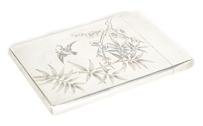 Lot 251 - A LATE 20TH CENTURY ENGRAVED SILVER CARD CASE