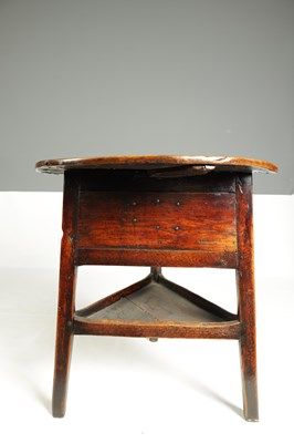 Lot 1042 - AN UNUSUAL 18TH CENTURY ELM CRICKET TABLE