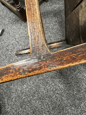 Lot 1042 - AN UNUSUAL 18TH CENTURY ELM CRICKET TABLE