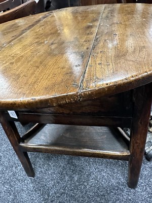 Lot 1042 - AN UNUSUAL 18TH CENTURY ELM CRICKET TABLE