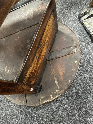Lot 1042 - AN UNUSUAL 18TH CENTURY ELM CRICKET TABLE