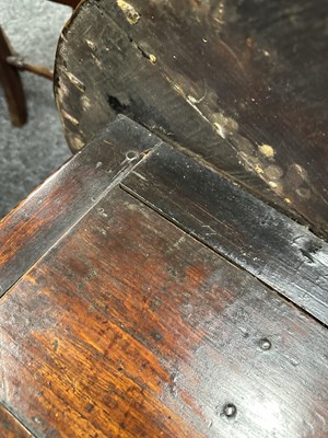 Lot 1042 - AN UNUSUAL 18TH CENTURY ELM CRICKET TABLE