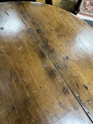 Lot 1042 - AN UNUSUAL 18TH CENTURY ELM CRICKET TABLE