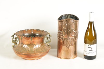 Lot 562 - TWO ARTS AND CRAFTS COPPER JARDINIÈRES