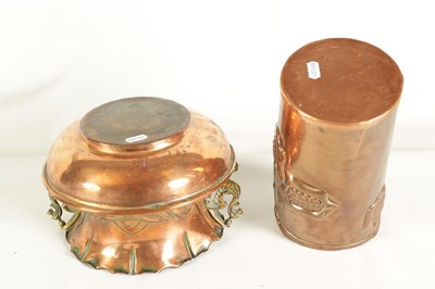 Lot 562 - TWO ARTS AND CRAFTS COPPER JARDINIÈRES