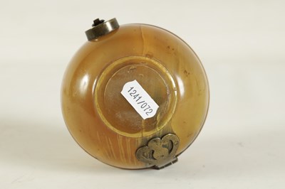 Lot 1120 - AN UNUSUAL GEORGE III HORN GLOBULAR TEA CADDY