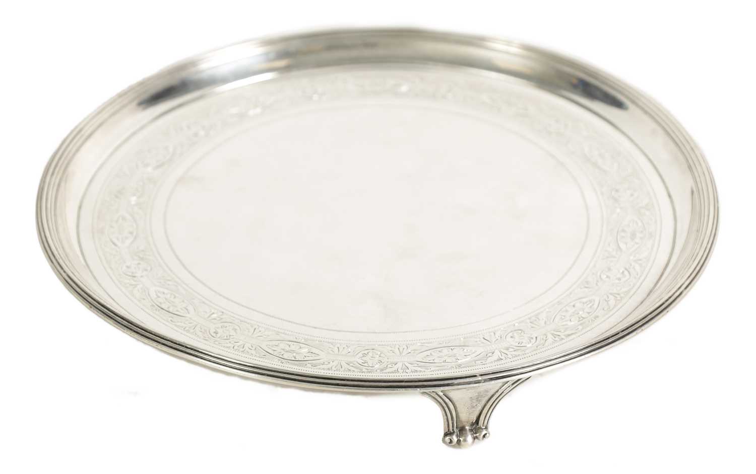 Lot 321 - A GEORGE III SILVER SALVER