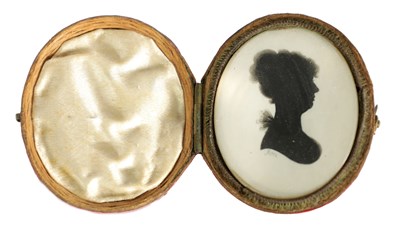 Lot 744 - JOHN FIELD - EARLY 19TH CENTURY OVAL MINIATURE SILHOUETTE ON IVORY