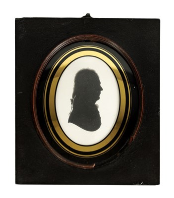 Lot 668 - JOHN FIELD - AN EARLY 19TH CENTURY OVAL MINIATURE SILHOUETTE ON PLASTER