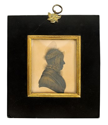 Lot 707 - JOHN FIELD - A 19TH CENTURY OVAL MINIATURE SILHOUETTE ON CARD