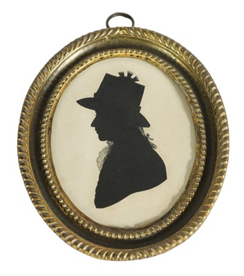 Lot 670 - A LATE 18TH CENTURY OVAL SILHOUETTE ON CARD