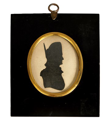Lot 673 - A LATE 18TH CENTURY OVAL SILHOUETTE ON CARD