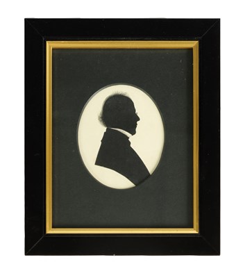 Lot 718 - J. CLARKE A MID 19TH CENTURY OVAL SILHOUETTE CUT-OUT ON CARD