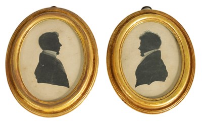Lot 728 - A PAIR OF 19TH CENTURY OVAL SILHOUETTES ON CARD