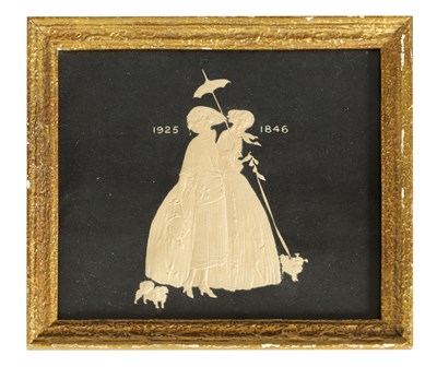 Lot 694 - A 20TH CENTURY RELIEF DECORATED SILHOUETTE OF LADIES FASHION 1846-1925