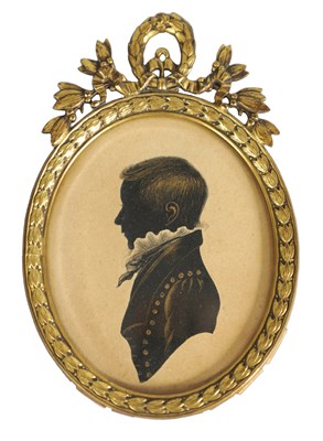 Lot 741 - AN EARLY 19TH CENTURY BUST SILHOUETTE ON CARD