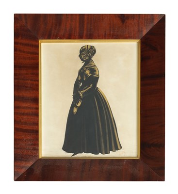 Lot 713 - HENRY ALBERT FRITH A MID 19TH CENTURY FULL LENGTH SILHOUETTE PORTRAIT ON CARD
