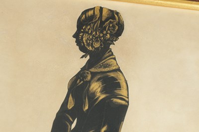Lot 713 - HENRY ALBERT FRITH A MID 19TH CENTURY FULL LENGTH SILHOUETTE PORTRAIT ON CARD