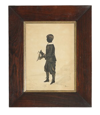 Lot 742 - BENJAMIN PEARCE - A LATE 19TH CENTURY SILHOUETTE FULL LENGTH PORTRAIT OF A BOY