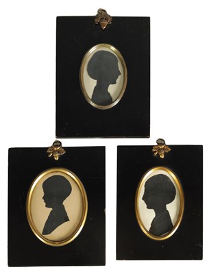 Lot 656 - A GROUP OF THREE OVAL SILHOUETTE PORTRAITS Circa 1927 By Handrup DEPICTING WINIFRED WILSON IN A SINISTER AND DEXTER POSE TOGETHER WITH CLIVE WILSON