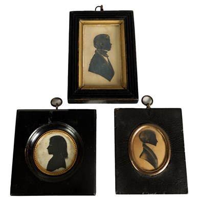 Lot 663 - A COLLECTION OF THREE 19TH CENTURY AND LATER SILHOUETTE BUST PORTRAITS
