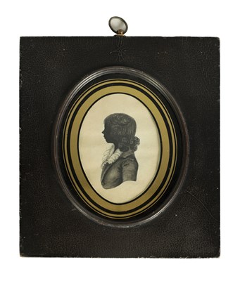 Lot 690 - J. WATKINS-AN EARLY 19TH CENTURY SILHOUETTE BUST PORTRAIT OF A YOUNG MAN ON CARD