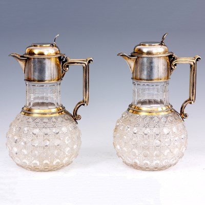 Lot 88 - A FINE PAIR OF SILVER GILT AND CUT-GLASS...