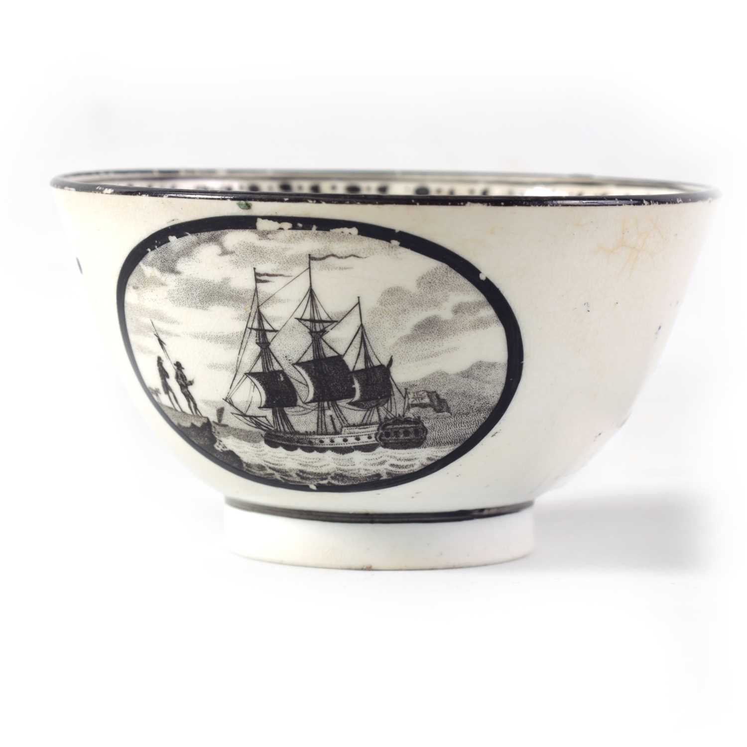 Lot 76 - AN 18TH CENTURY CREAMWARE TEA BOWL