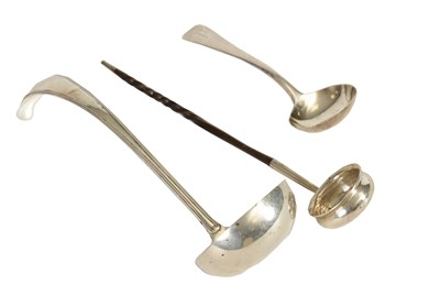 Lot 319 - A WILLIAM IV SILVER SAUCE LADLE