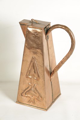 Lot 570 - AN ARTS AND CRAFTS COPPER JUG ATT. TO J & F POOL OF HAYLE