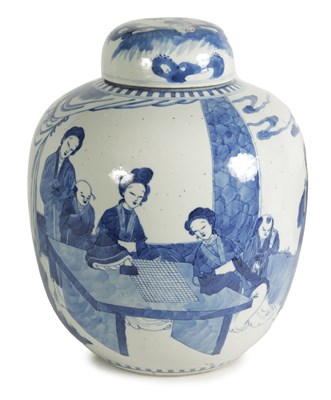 Lot A LARGE 19TH CENTURY CHINESE PORCELAIN BLUE AND WHITE GINGER JAR AND COVER