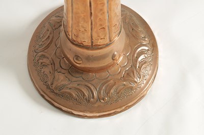 Lot 554 - AN ARTS AND CRAFTS COPPER JARDINIERE ON STAND