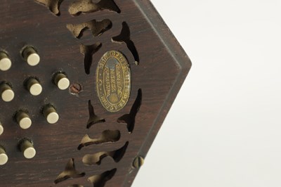 Lot 640 - A LATE 19TH CENTURY NICKEL BUTTONED CONCERTINA PROBABLY BY WHEATSTONE, No. 236